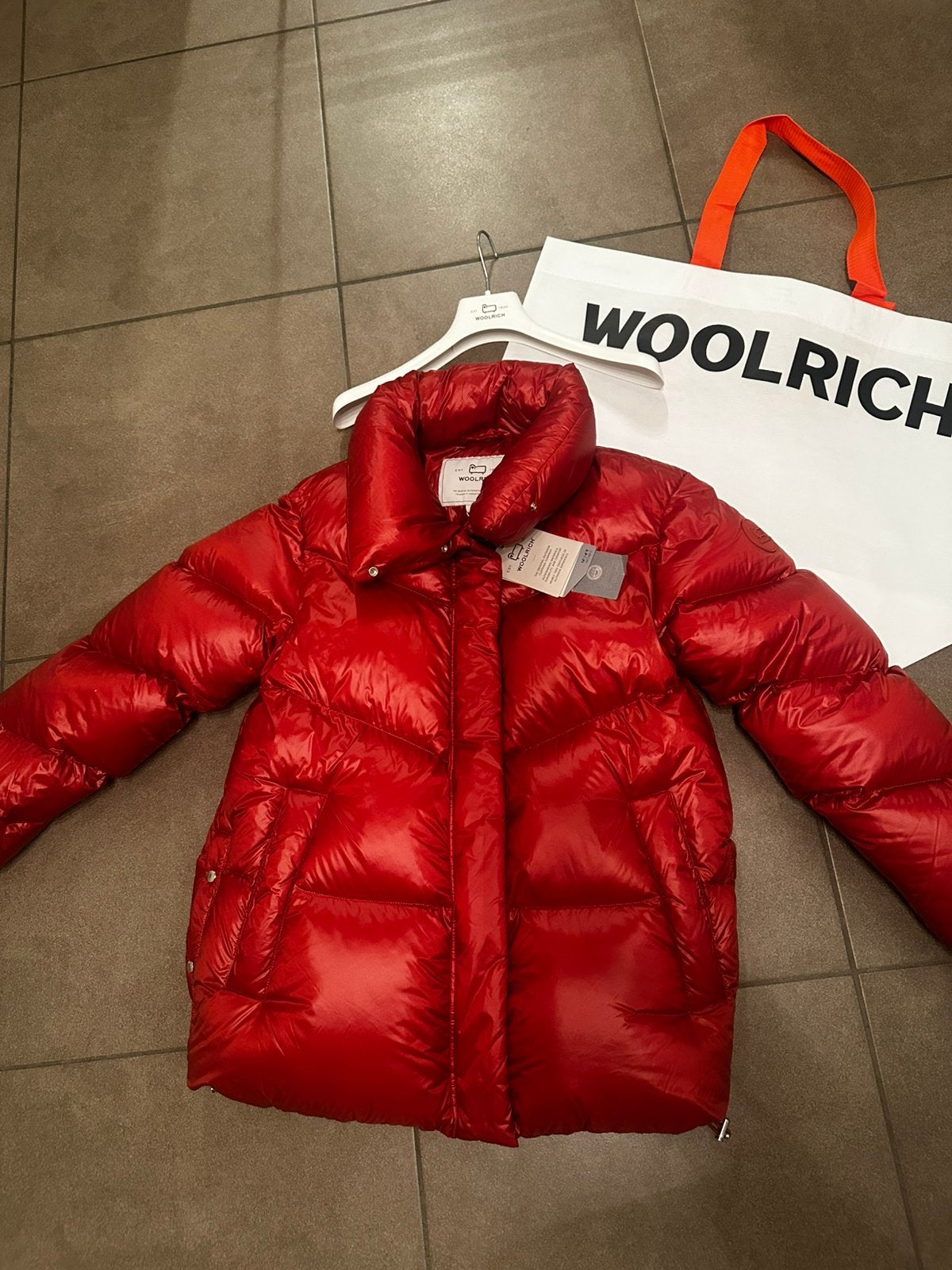 Woolrich Alquippa Puffer Jacket – Rood/Ochre – M & L, Ophalen, Nieuw, Maat 42/44 (L), Jack