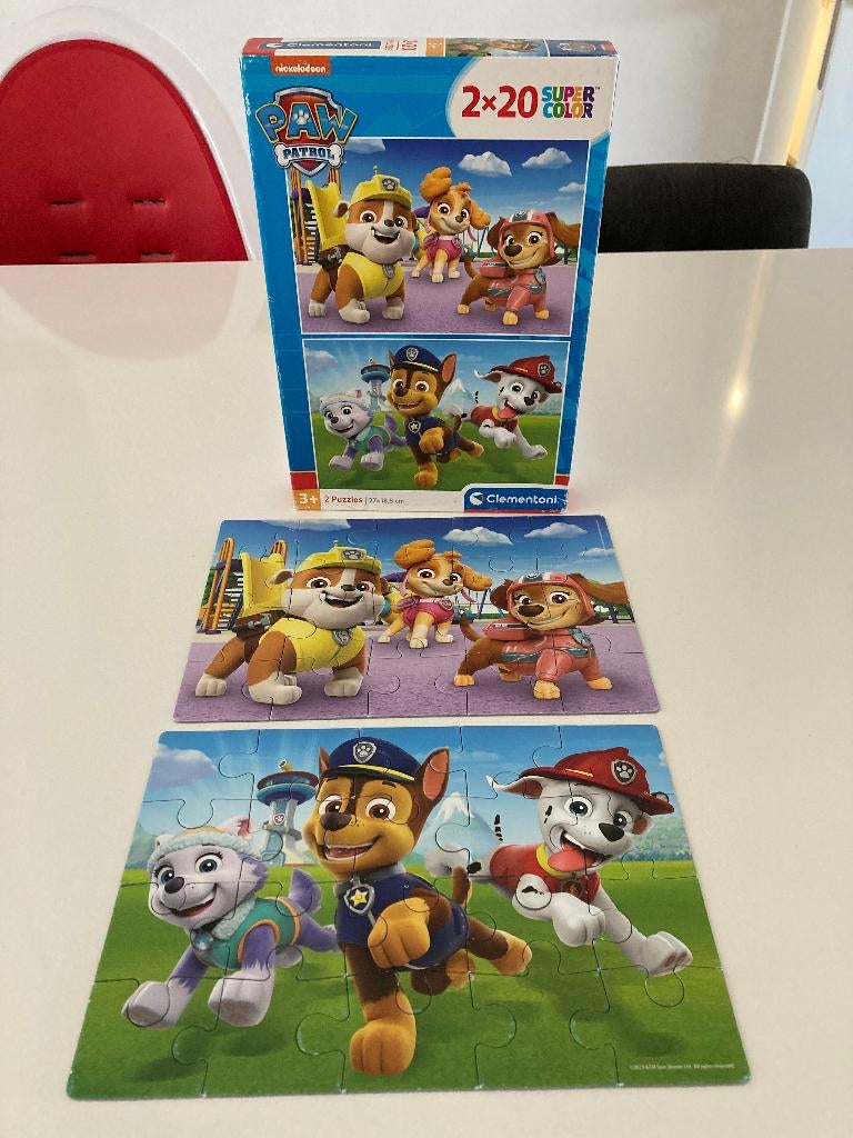 Puzzel Paw Patrol (2 X 20 stukjes) - Clementoni, Enlèvement ou Envoi, 10 à 50 pièces, Comme neuf, 2 à 4 ans