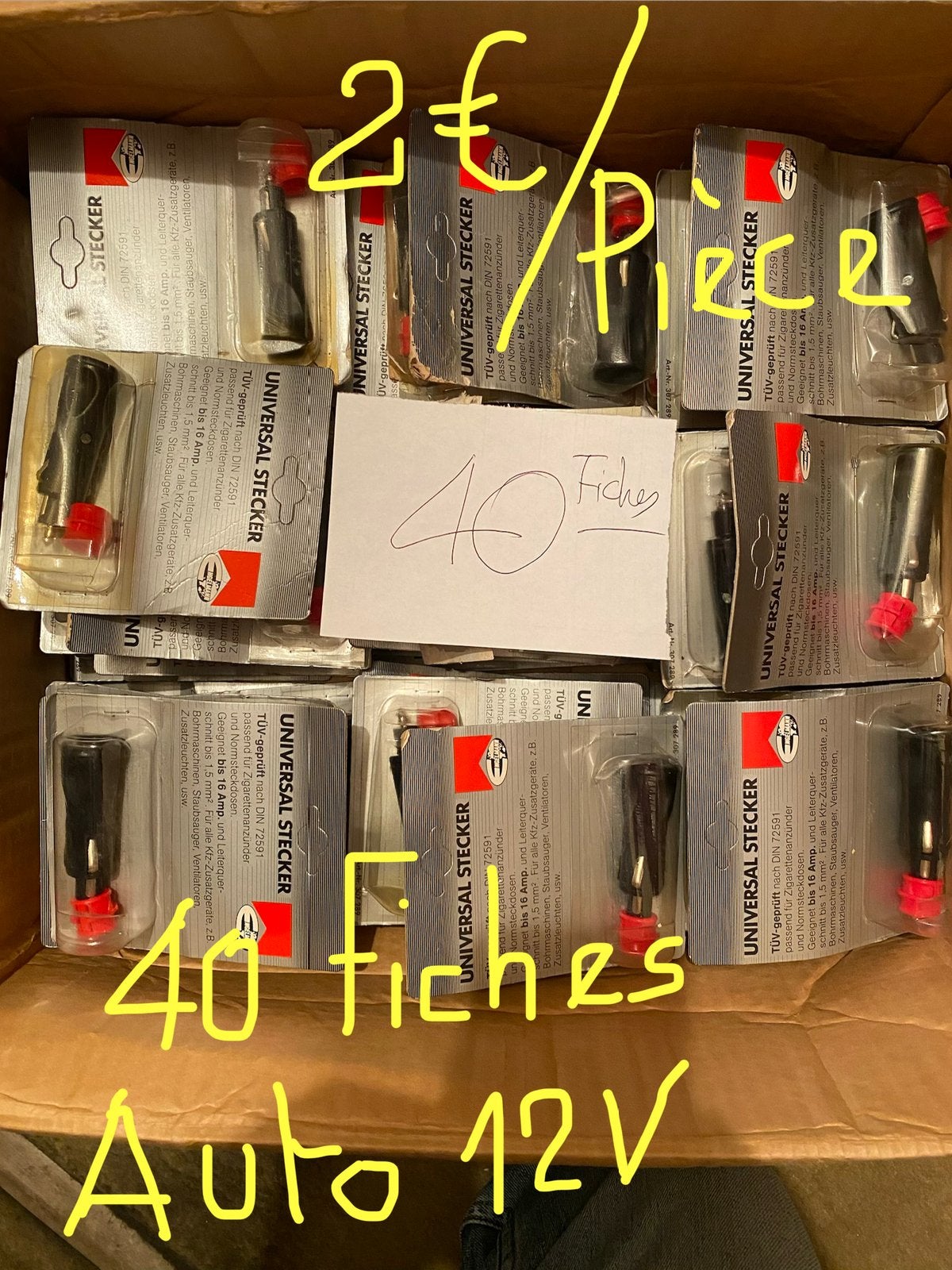 12V-sigarettenaanstekerstekker, alle voertuigen, prijs:€1,62, Ophalen of Verzenden, Nieuw