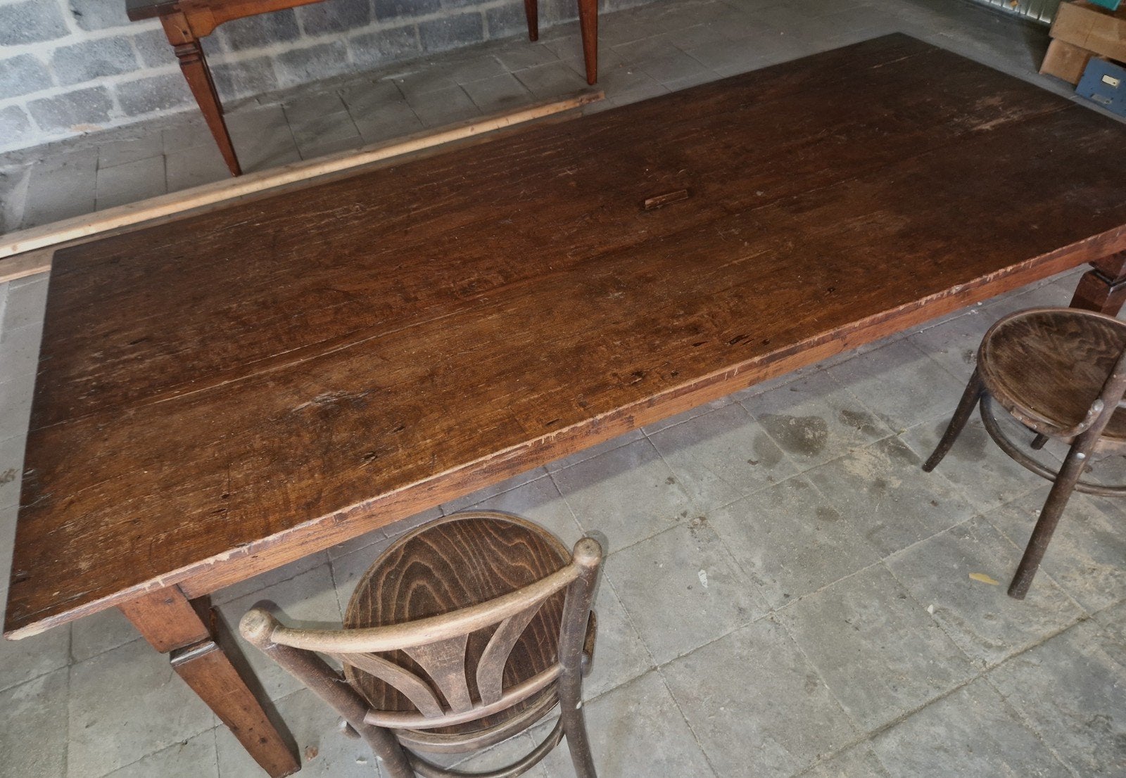 Antieke massieve Kloostertafel, Ophalen, Eikenhout
