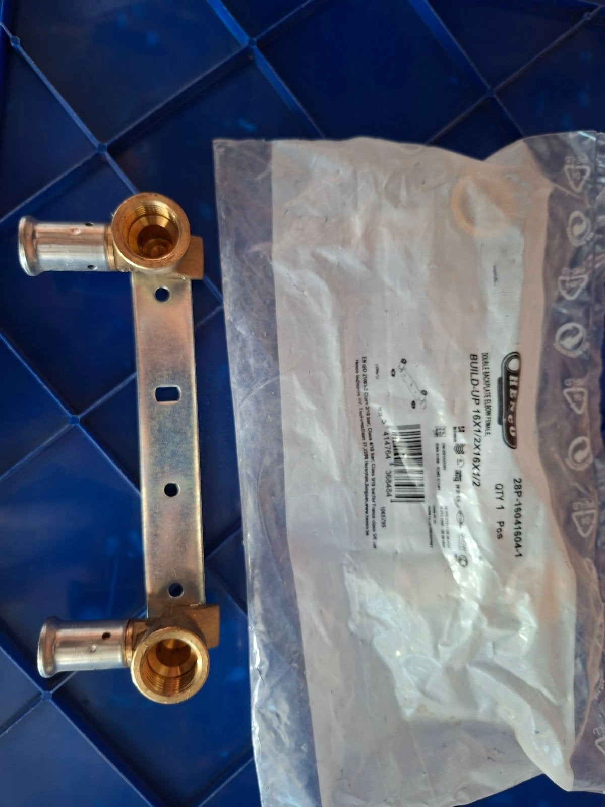 henco muurplaat vlak 16mm x 1/2" 5stuks beschikbaar, Ophalen of Verzenden, Nieuw, Koper of Messing
