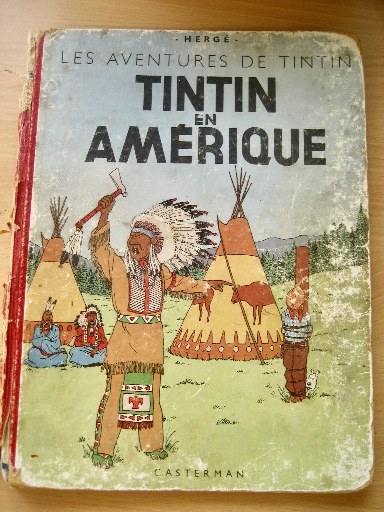 TINTIN En Amérique - Édition Ancienne 1952 Dos B7 Casterman, Une BD, Utilisé, Hergé., Envoi