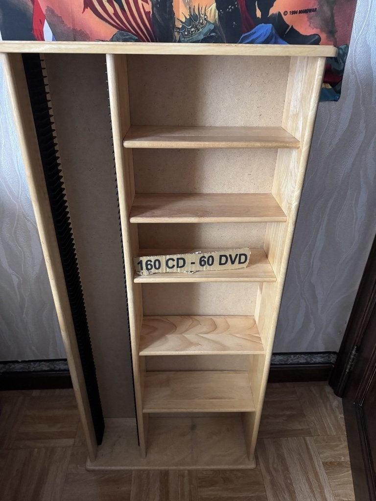 Groot houten cd/dvd-rek-voor 160 cd's en 60 dvd's, Ophalen, Gebruikt, 150 discs of meer, Hout