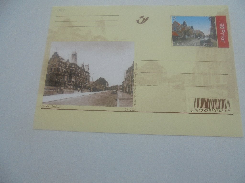 briefkaart-vroeger en nu postfris -landen -stadhuis, Postzegels en Munten, Verzenden, Briefkaart