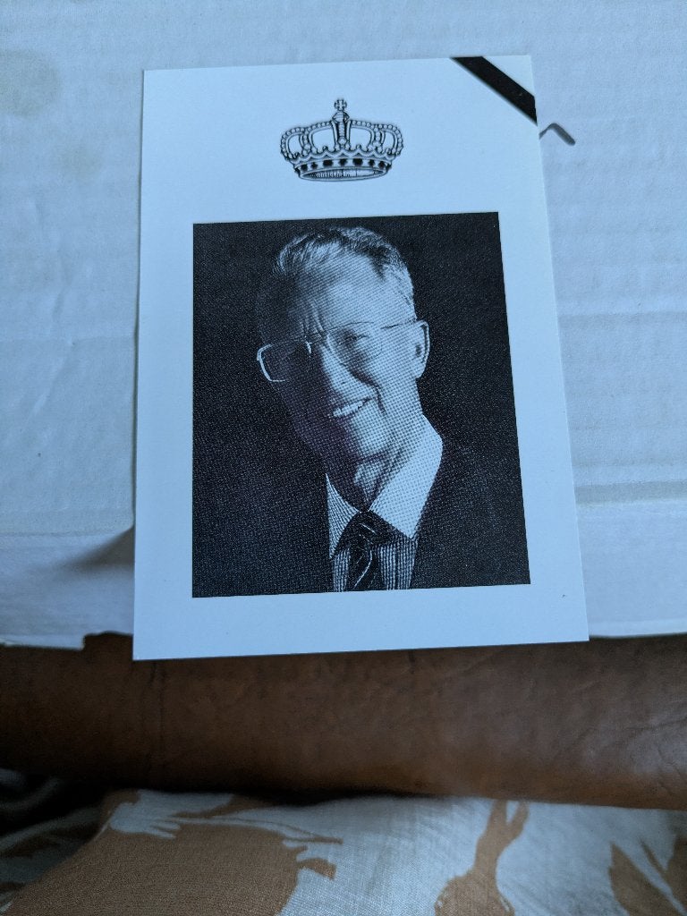 K.boudewijn bidprentje, Verzamelen, Koningshuis en Royalty, Ophalen of Verzenden, Zo goed als nieuw, Kaart, Foto of Prent