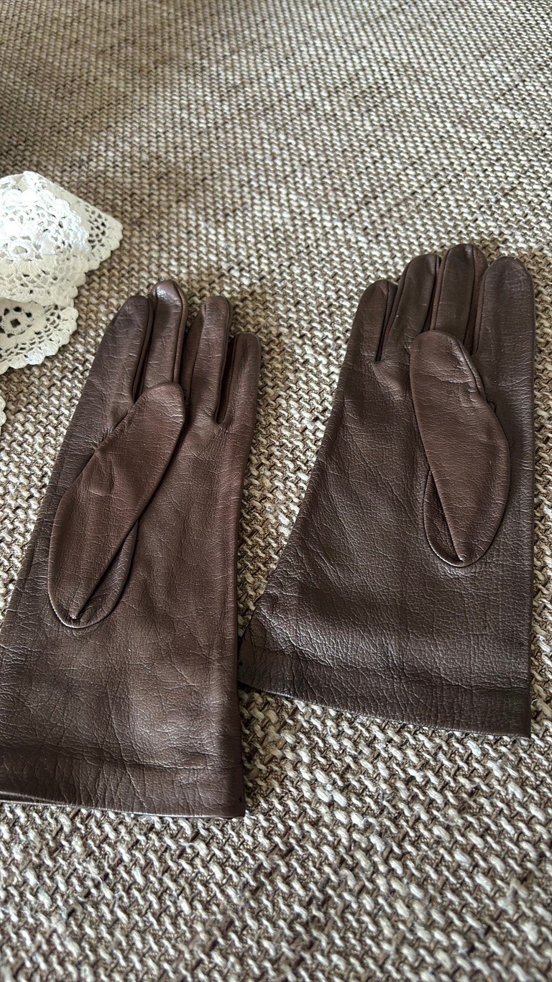Bruine dunne lederen handschoenen, Enlèvement ou Envoi, Porté, Gants
