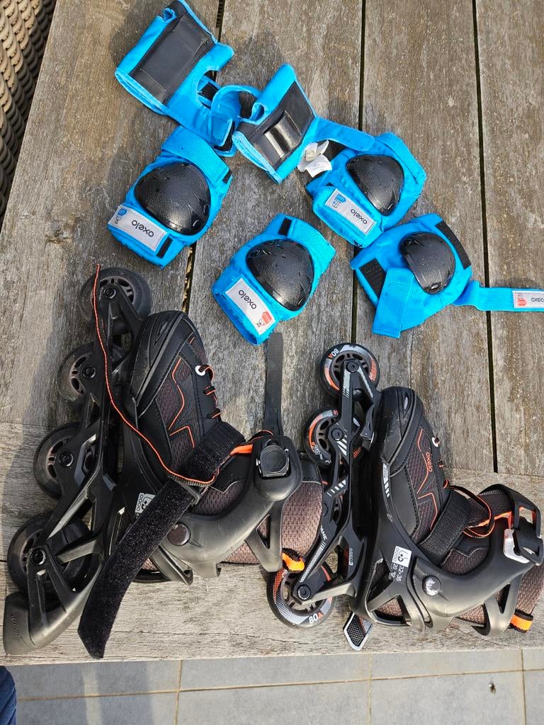 Patin / Roller inline Oxelo noir t32a35, avec protections, Sport en Fitness, Schaatsen, Ophalen, Gebruikt, Overige typen