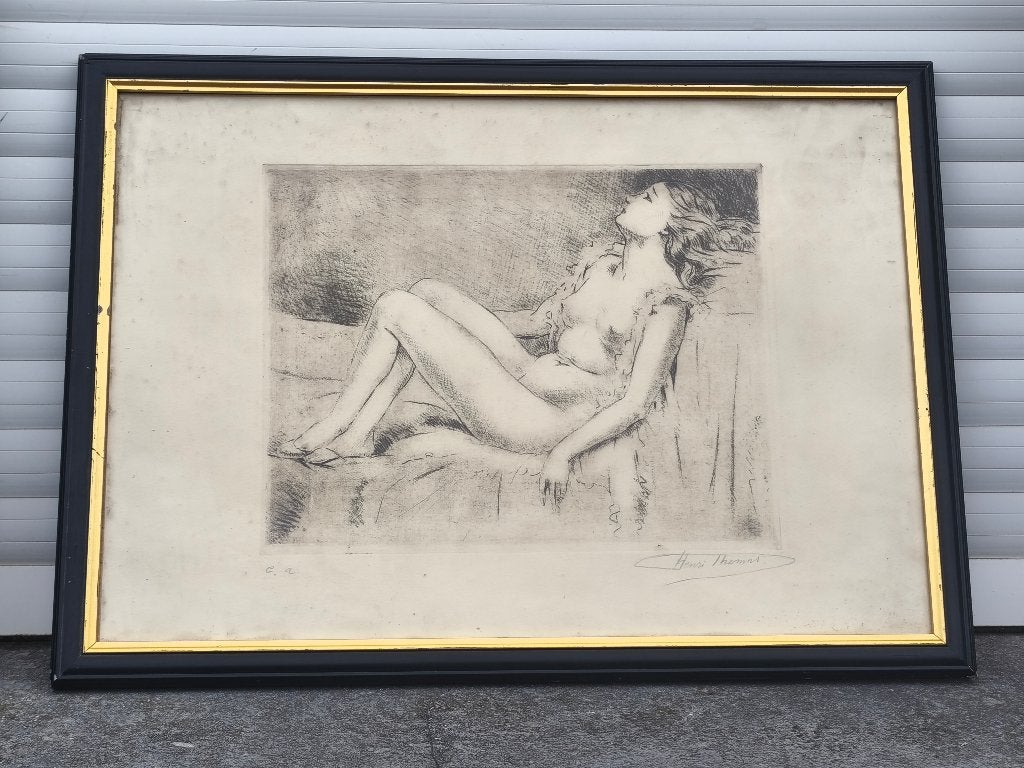 Eau forte épreuve d artiste signe Henri thomas, Ophalen of Verzenden
