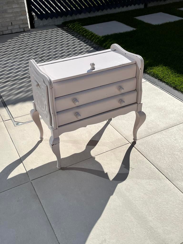 Vintage wit buikkastje, Ophalen, Gebruikt, Hout