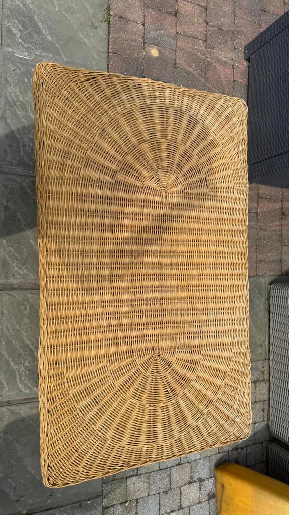 Buiten en binnen tafel bamboo, Ophalen, Gebruikt