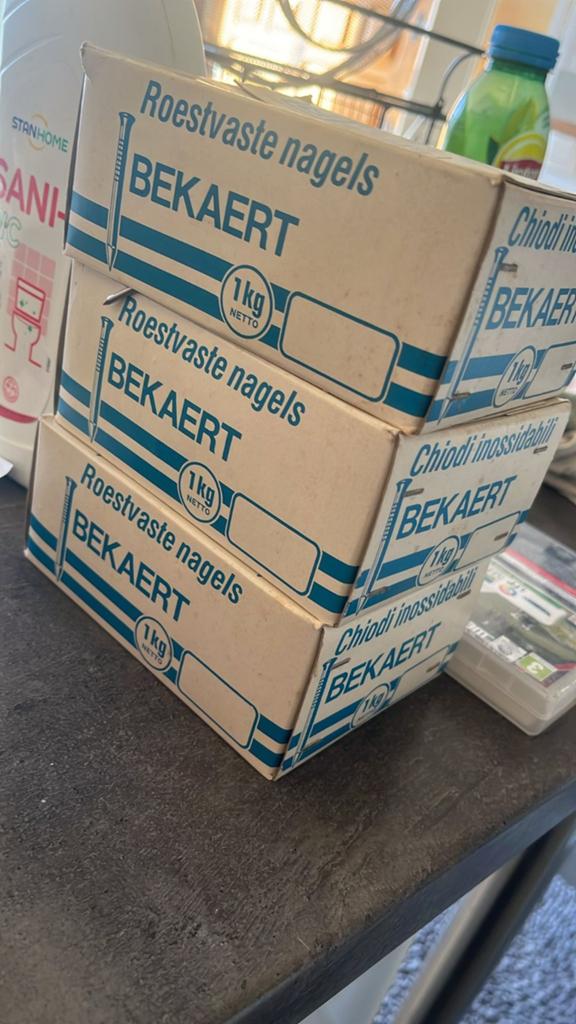 3 dozen nagels, Doe-het-zelf en Bouw, IJzerwaren en Bevestigingsmiddelen, Ophalen, Nieuw, 50 tot 100 mm, Spijkers