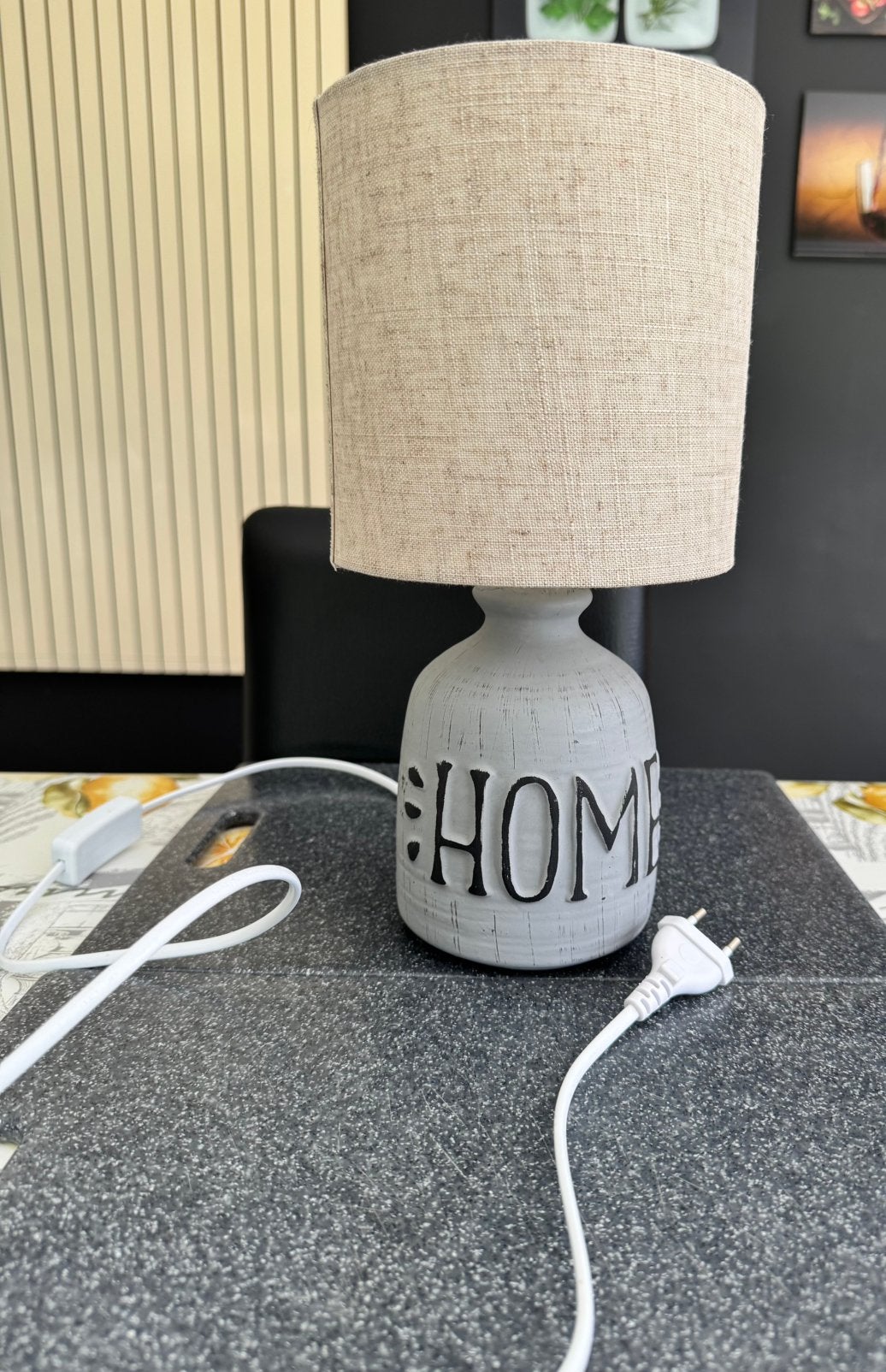 Lampe de table Lucide grise, céramique, Maison & Meubles, Enlèvement ou Envoi, Comme neuf