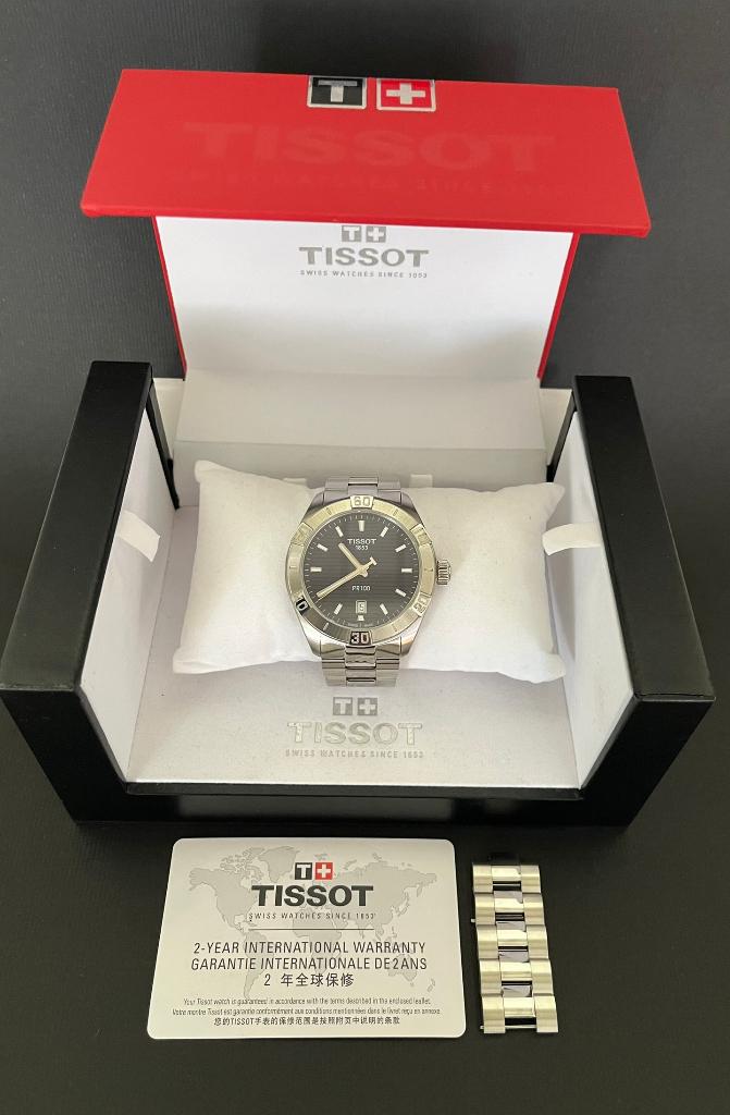 Tissot PR100 Herenhorloge – Swiss Made – Compleet met Doos, Handtassen en Accessoires, Horloges | Heren, Overige merken, Staal