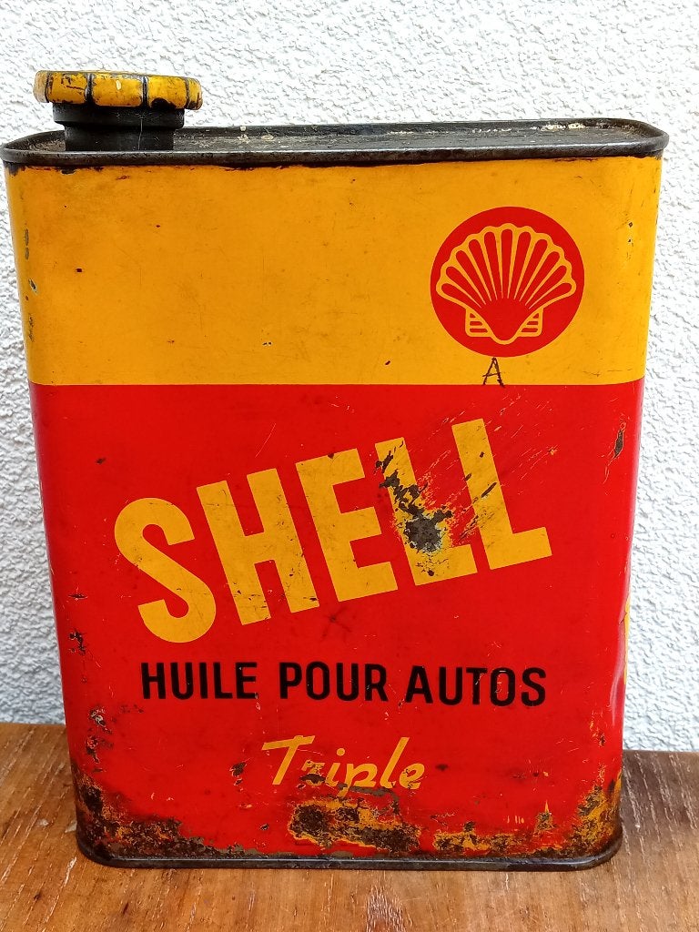 Rare bidon d'huile SHELL Triple, Enlèvement ou Envoi, Utilisé