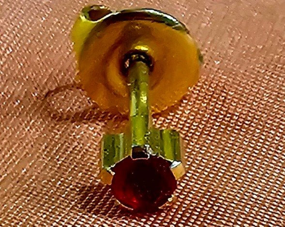 BOUCLES D'OREILLES EN OR AVEC RUBIS, Bijoux, Sacs & Beauté, Boucles d'oreilles, Enlèvement ou Envoi, Or, Or, Avec pierre précieuse