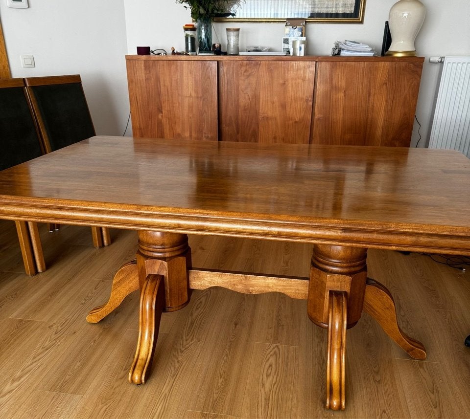 Table (Malaisie) et chaises (Theuns Faro) salle à manger, Enlèvement, Utilisé, 4 à 6 chaises