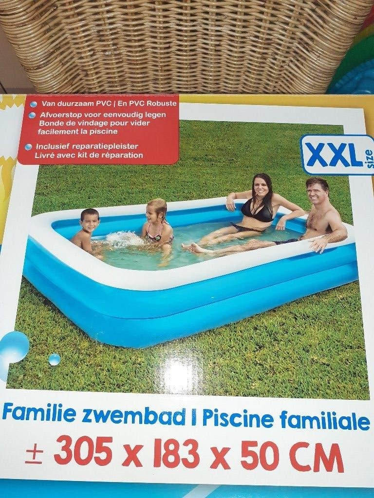 Opblaasbare familie zwembad +baby zwembadje+afdekzeil, Tuin en Terras, Ophalen, Zo goed als nieuw, Afdekzeil