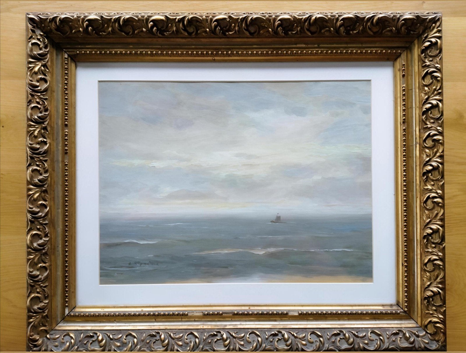 Marine Karel Heyndrickx, Antiek en Kunst, Kunst | Schilderijen | Klassiek, Ophalen of Verzenden, Olieverf, Maritiem / water, Papier