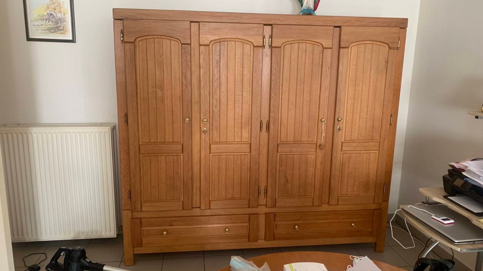 Eiken kast en 1 persoonsbed, Huis en Inrichting, Slaapkamer | Complete slaapkamers, Ophalen