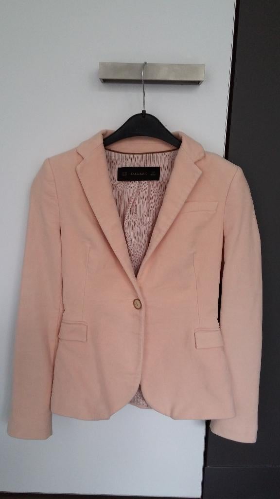 Blazer en velours rose taille XS de ZARA, Enlèvement ou Envoi, Rose, Zara, Comme neuf