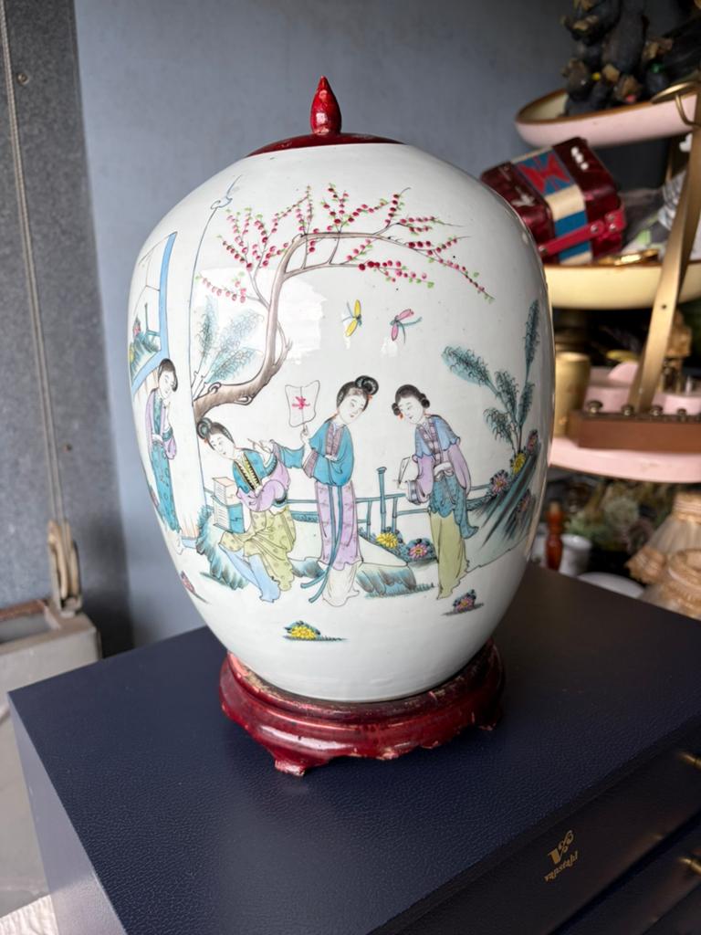 Pot à gingembre chinois ancien avec calligraphie, Enlèvement