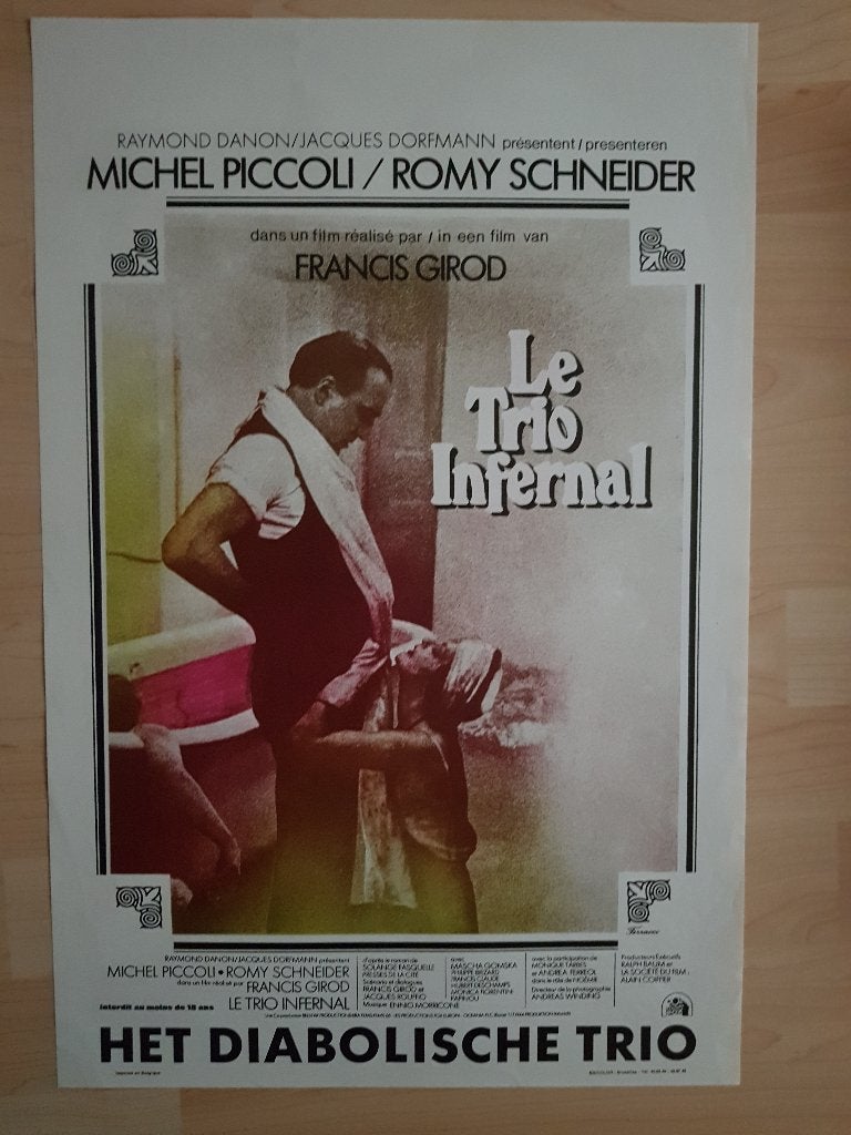 filmaffiche Romy Schneider le trio infernal 1974 filmposter, Enlèvement ou Envoi, Rectangulaire vertical, A1 jusqu'à A3, Comme neuf