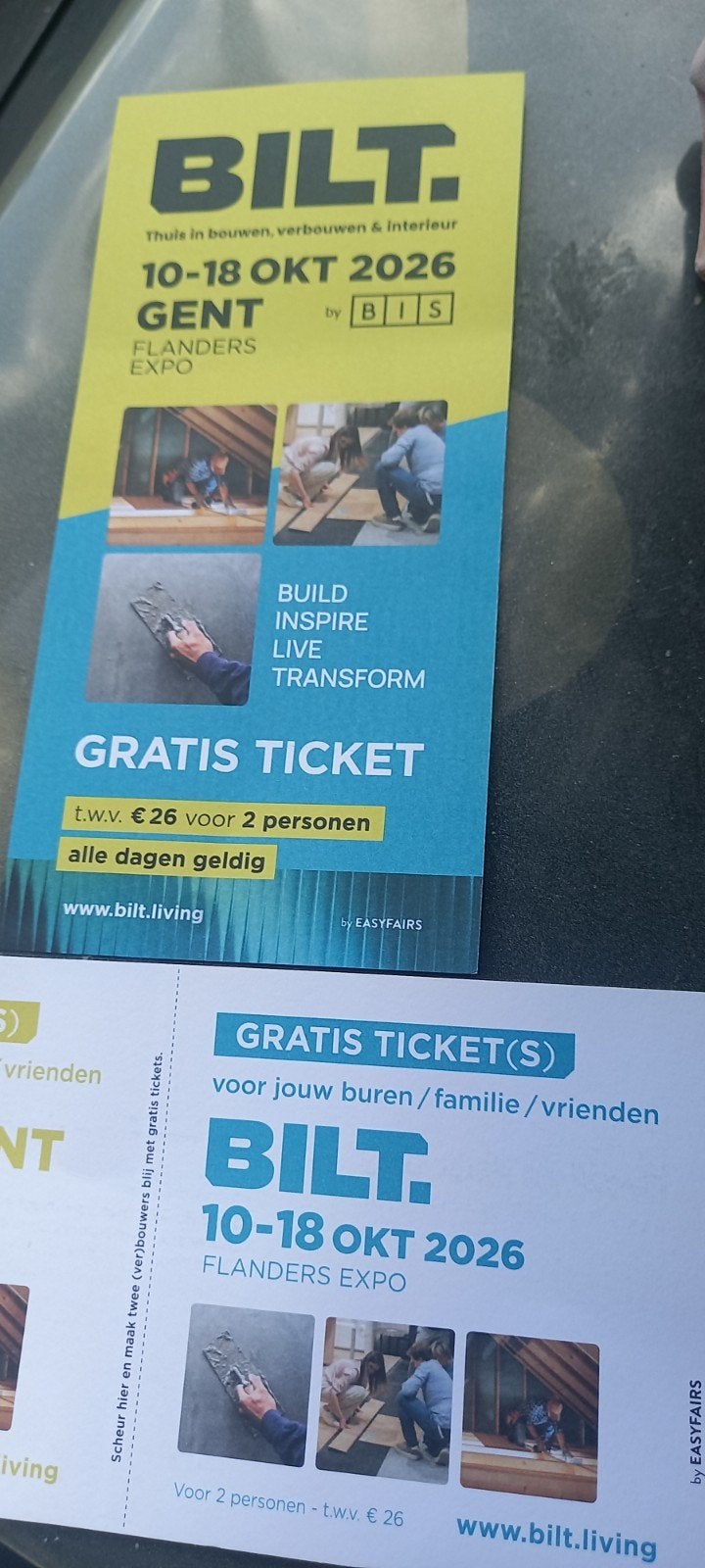 gratis inkomtickets bouwbeurs 2026 Flanders Expo, Doe-het-zelf en Bouw, Isolatie en Afdichting, Ophalen of Verzenden, Nieuw