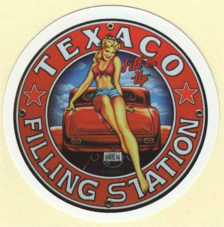 Texaco Pin Up Girl sticker #4, Verzenden