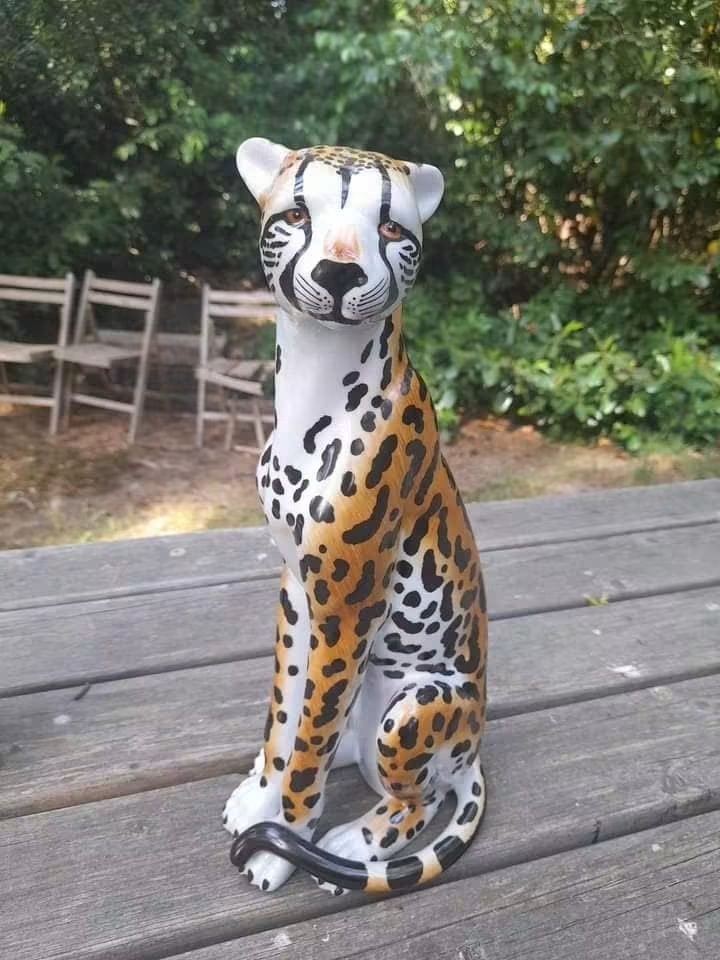 Vintage porseleinen luipaard, Antiek en Kunst, Ophalen