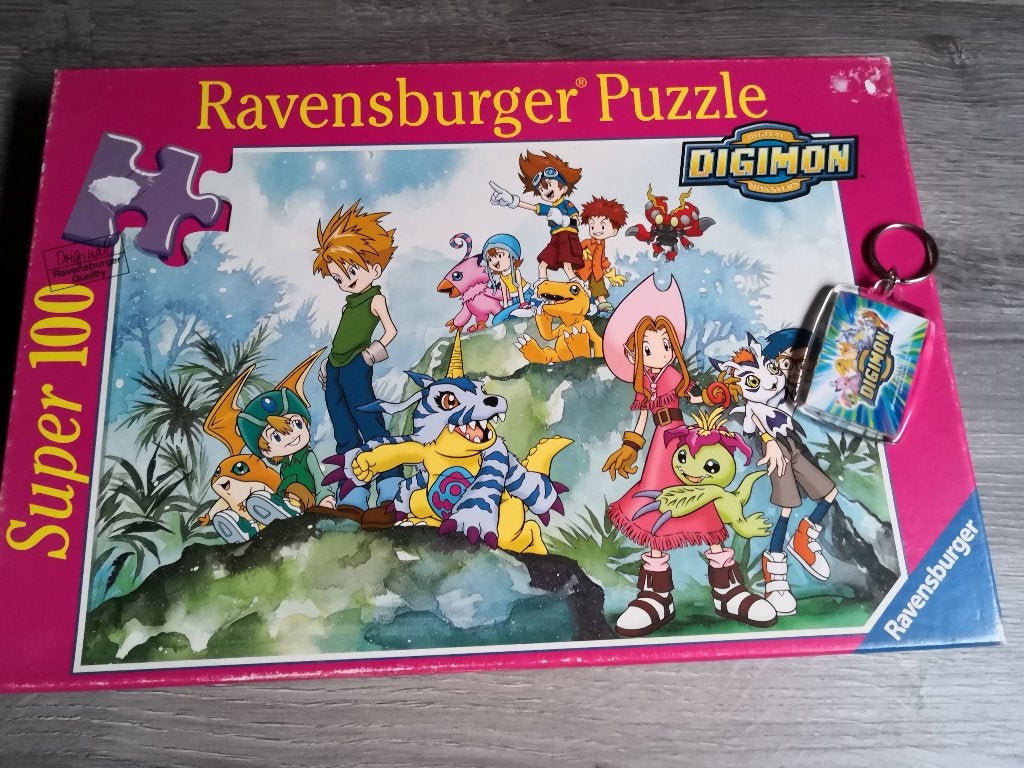 Digimon - 100-delige puzzel en sleutelhanger, Ophalen