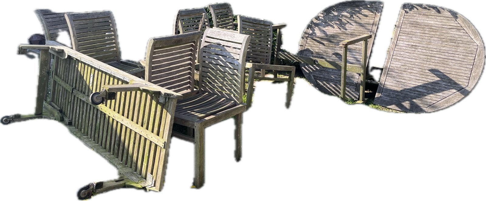 Meubles de jardin en bois Teck, Enlèvement, Utilisé, Bois, Chaise