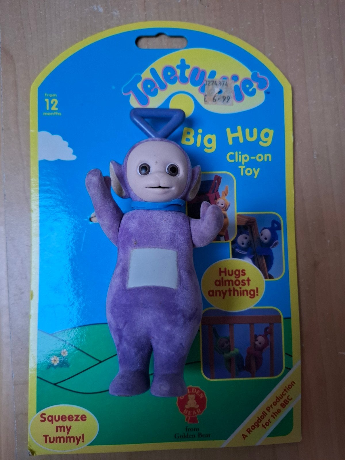Télétubbies Big Hug Tinky Winky Vintage 1990 Golden Bear MOC, Enlèvement ou Envoi