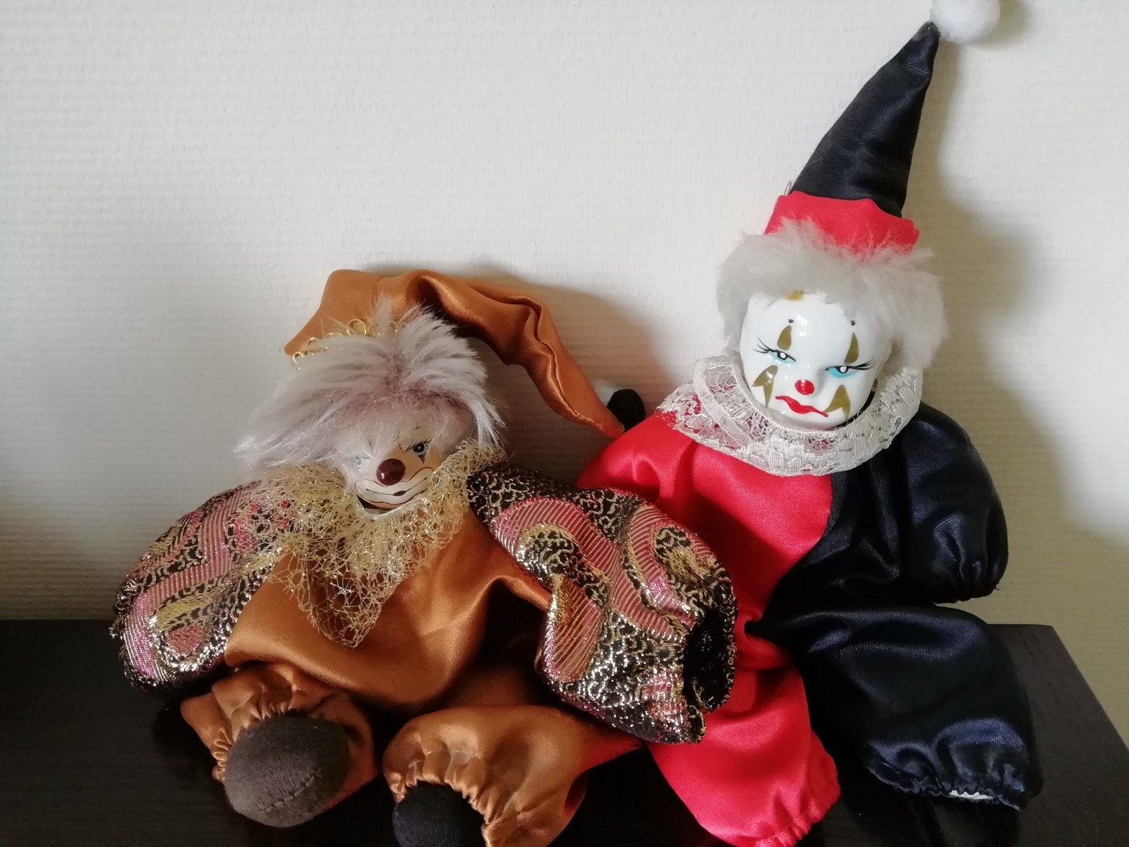2 retro clown poppetjes, Ophalen of Verzenden