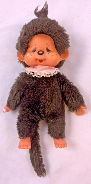 Sekiguchi Monchhichi Pop Huilend Speen 20cm 70s 1974 knuffel, Overige merken, Zo goed als nieuw, Middelgroot (20 tot 80 cm), Bruin