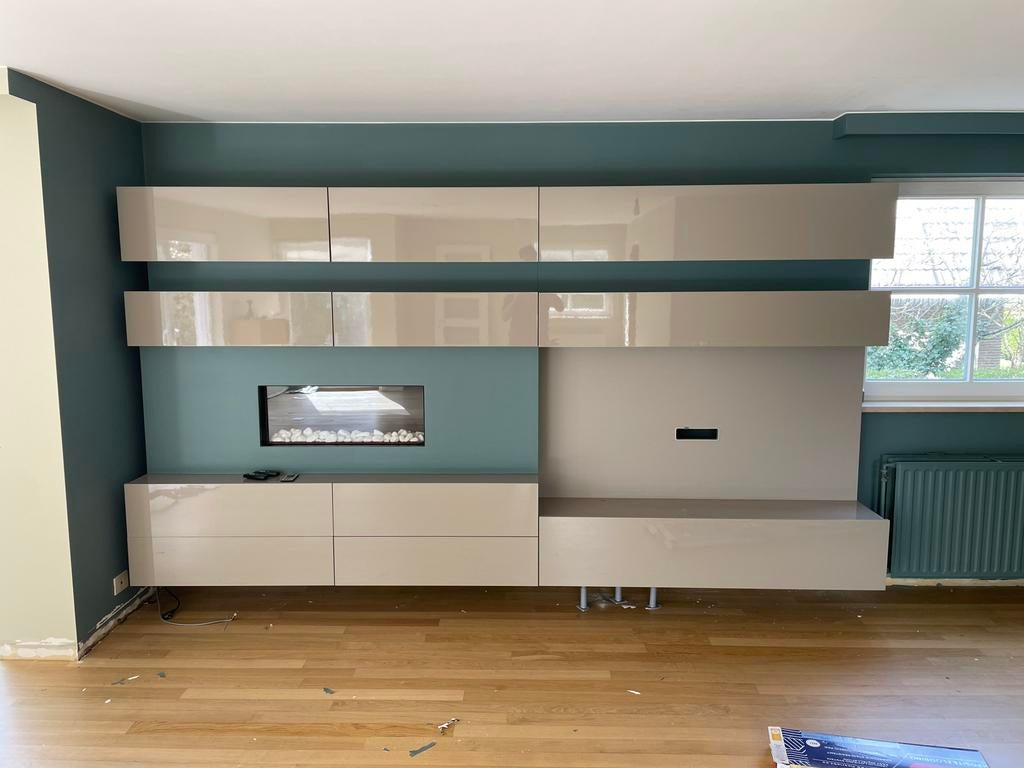 Compleet televisiemeubel met elektrische haard, Huis en Inrichting, Ophalen, Gebruikt, 200 cm of meer, 200 cm of meer