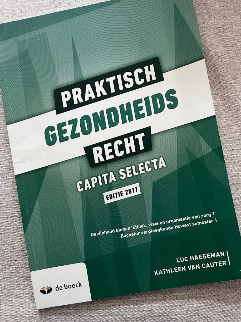 Praktisch gezondheids recht, Enlèvement, Utilisé, Enseignement supérieur, Van In