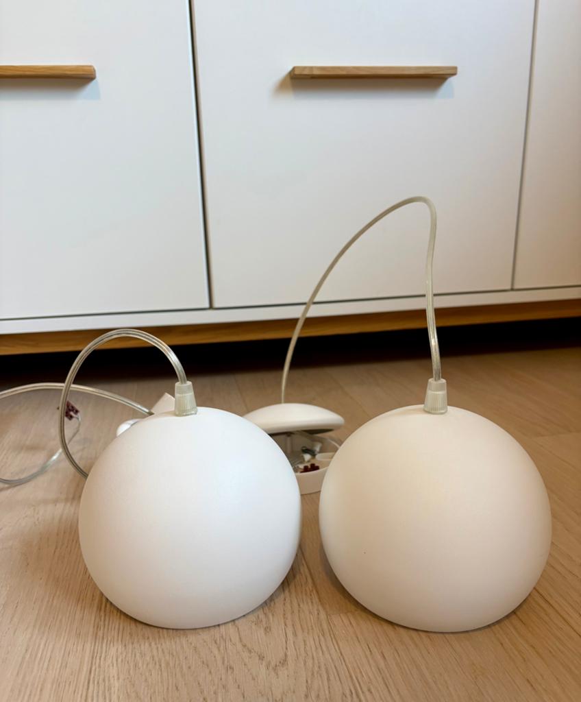 2 hanglampen EGLO mat glas wit, Comme neuf, Verre, Enlèvement, Modern