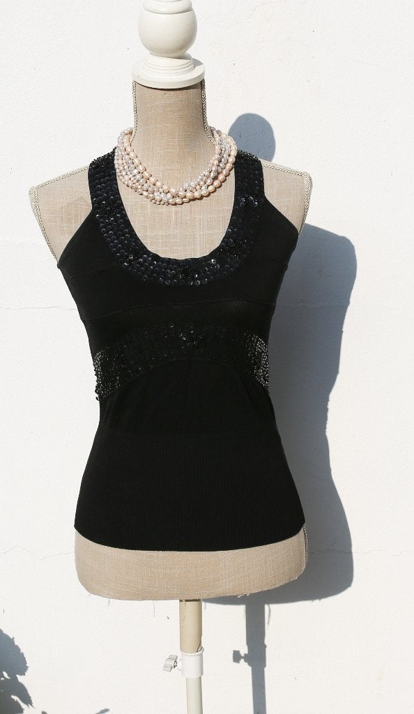 Prachtige top met pailletten M - Donna Concept, Maat 38/40 (M), Zwart, Donna Concept, Ophalen of Verzenden