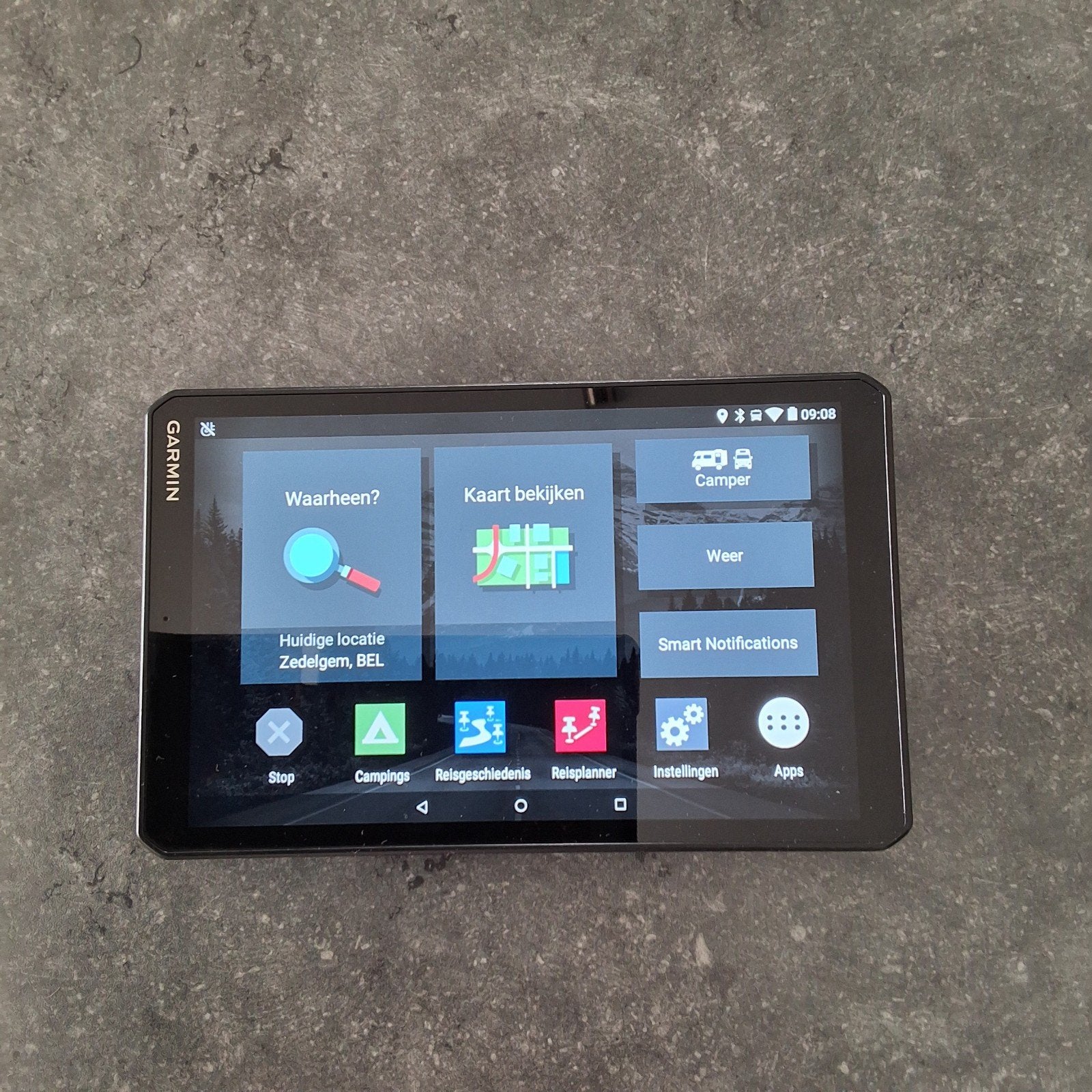 garmin 890 camper, Ophalen