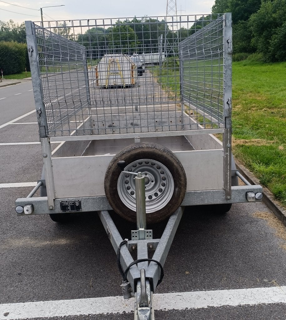 Remorque double essieux aluminium et grillage état nickel, Enlèvement, Utilisé
