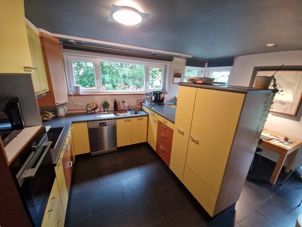 Vente meubles cuisine, Jaune, Bois, Enlèvement, Cuisine à mur double