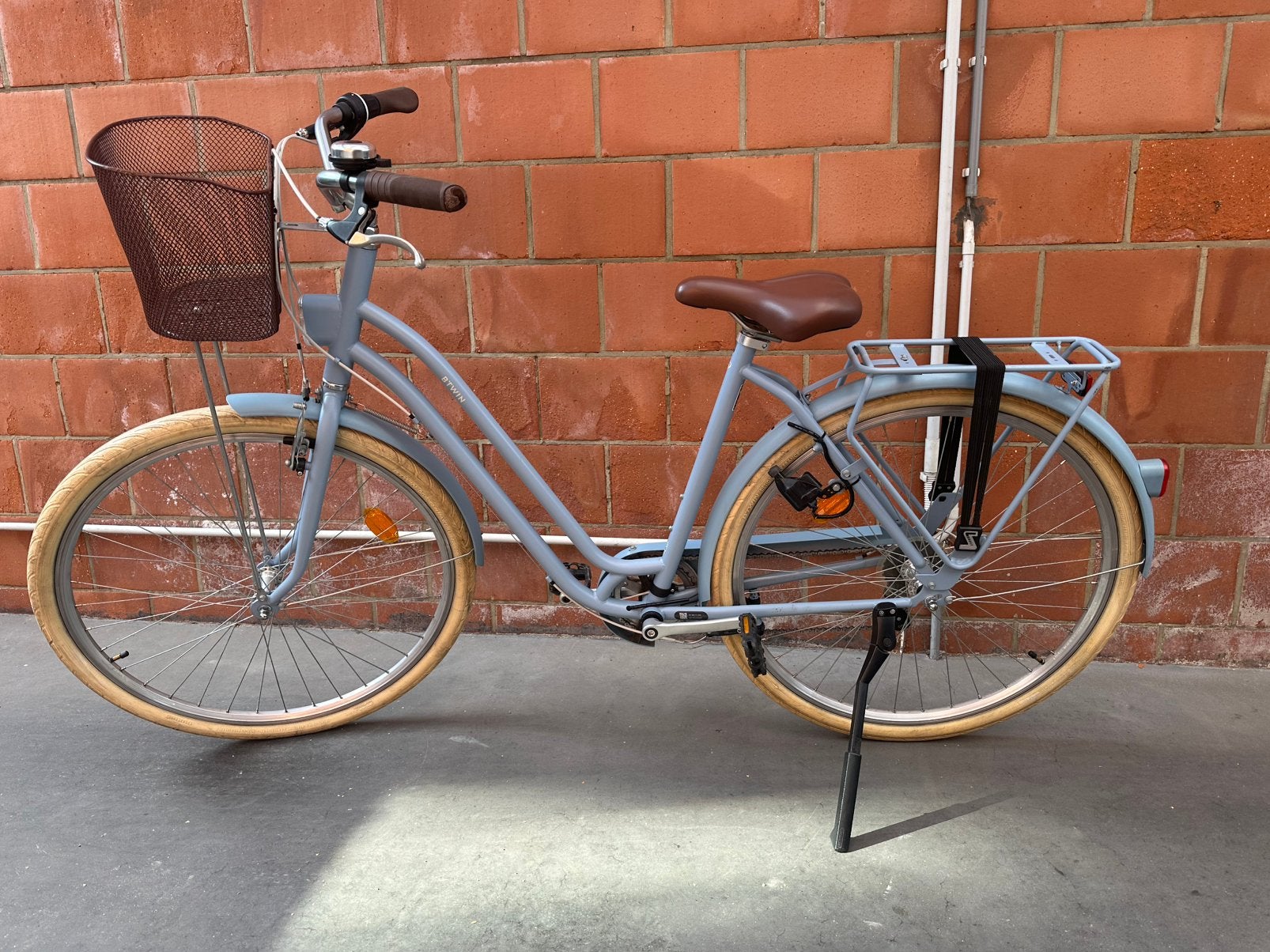 Elops Stadsfiets 520 Laag Frame licht blauw Maat L/XL, Fietsen en Brommers, Velgrem, (Extra) lage instap, Zo goed als nieuw, Ophalen