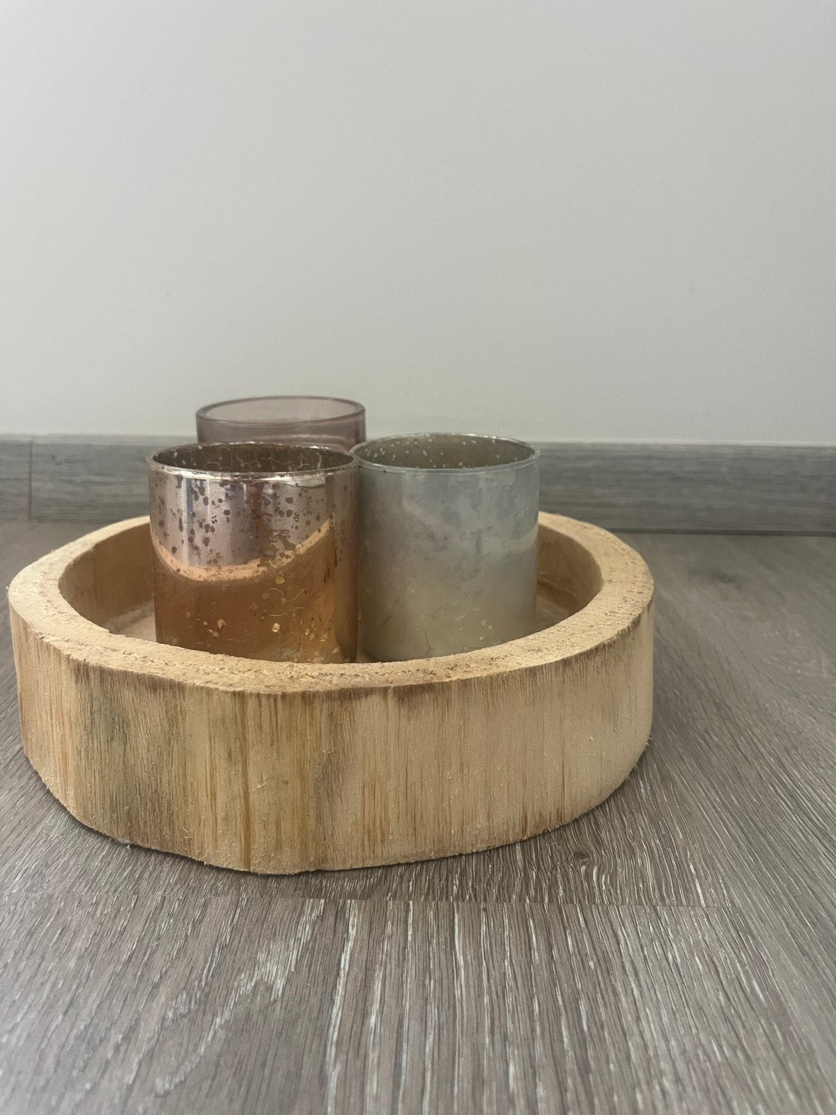 Plateau met kaarsenhouders, Huis en Inrichting, Hout, Meerkleurig, Ophalen of Verzenden, Landelijk