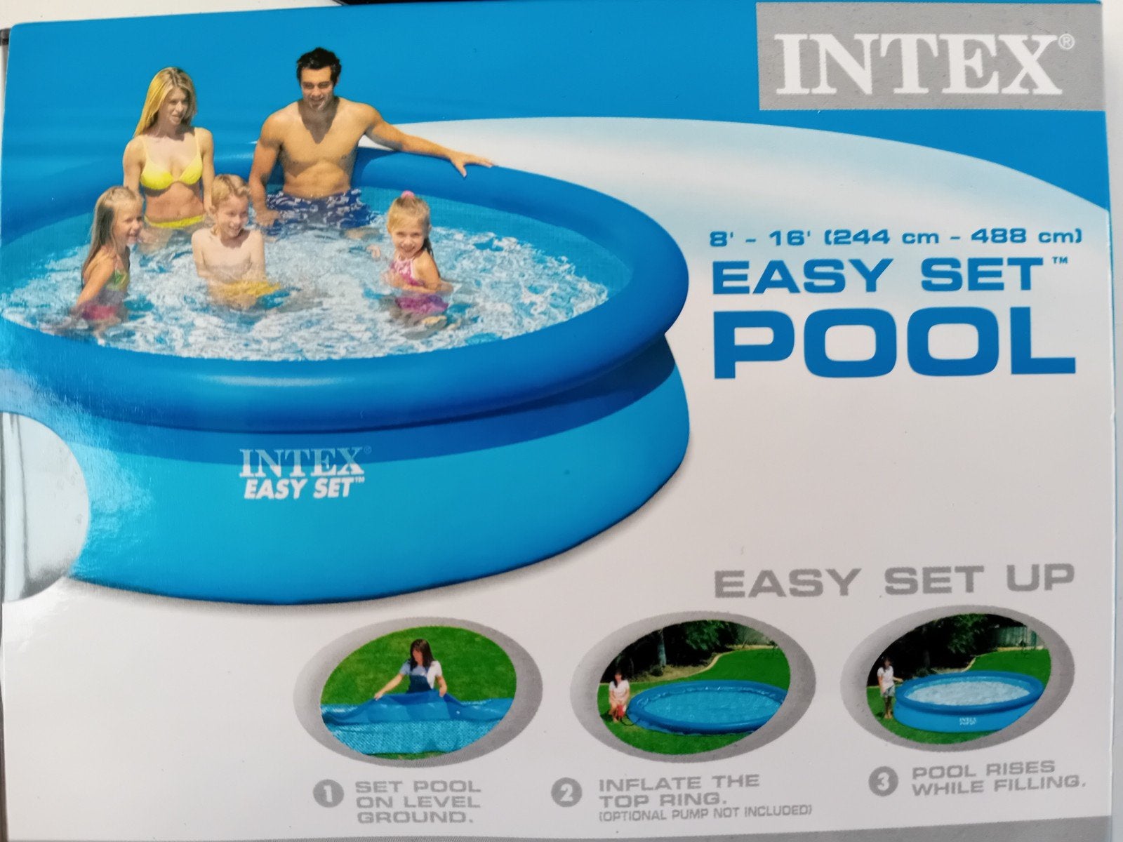 Mooi groot opblaasbaar zwembad.INTEX..3.66/0.76.blauw, Ophalen, Minder dan 80 cm, Opblaaszwembad, Nieuw
