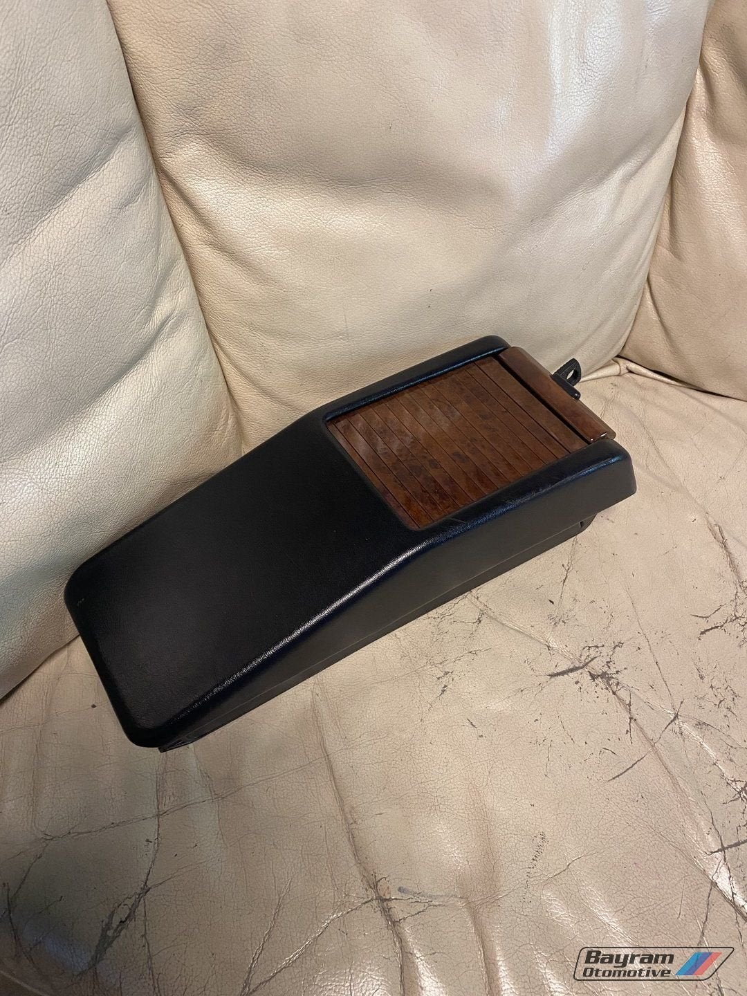 Mercedes W124 opbergbak middenconsole zwart leder sedan coup, -, Enlèvement, Utilisé, -