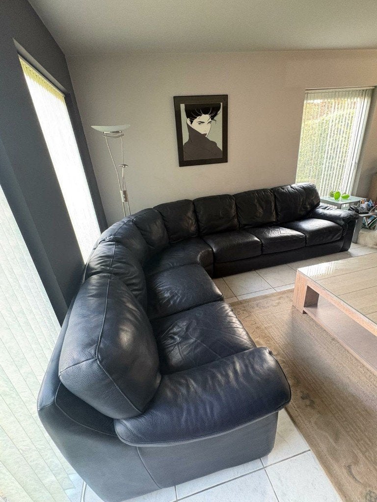 Hoeksalon Natuzzi leder, Ophalen, Zo goed als nieuw, Leer
