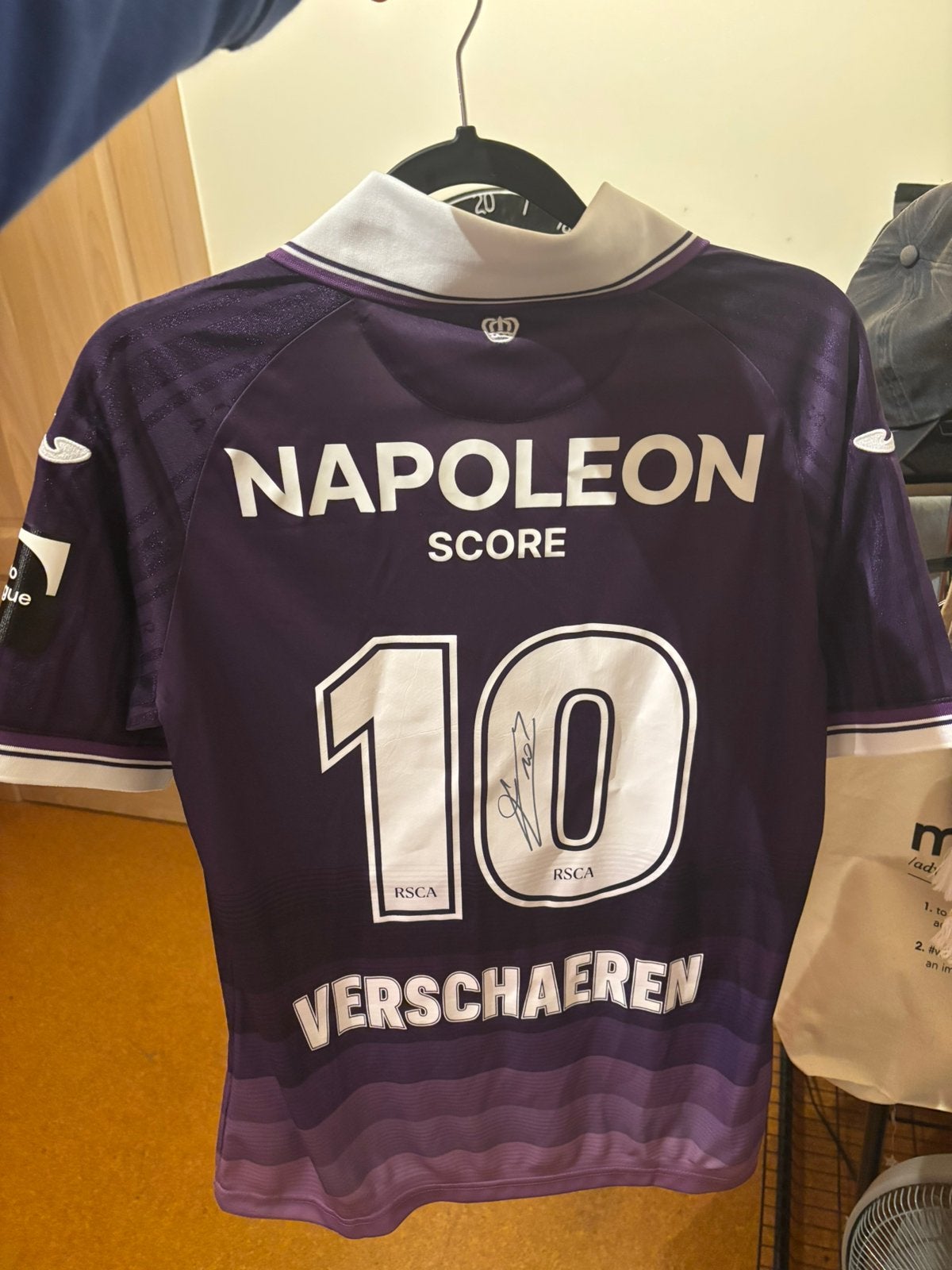 Anderlecht voetbalshirt met handtekening Verschaeren, Verzamelen, Ophalen, Zo goed als nieuw, Shirt