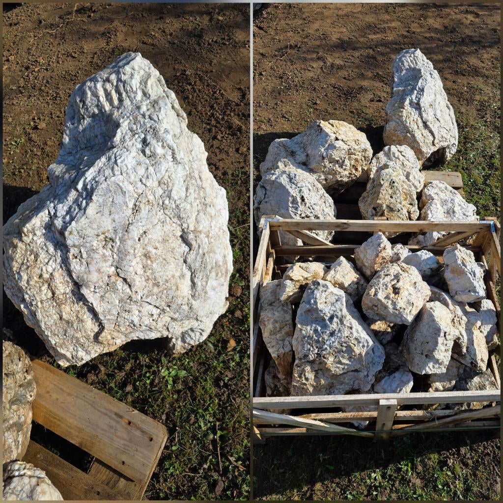 Rochers décoratifs en Quartz (Valeur estimée : 800 €), Jardin & Terrasse, Gravier, Rochers & Caillasse, Quartz, Enlèvement, Utilisé