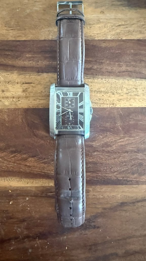 montre homme, Leer, Polshorloge, Zo goed als nieuw, Ophalen