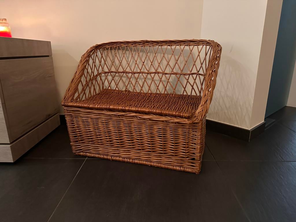 Rotan kinderbankje met opbergruimte, Ophalen, Gebruikt